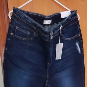 KanCan High Rise Fringe Bottom Jeans 3XL